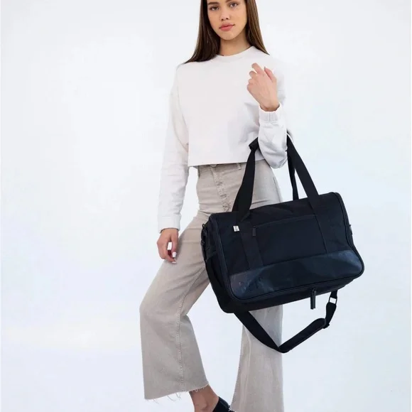 Beis The Hanging Duffle Bag in Black - Picture 2 of 15